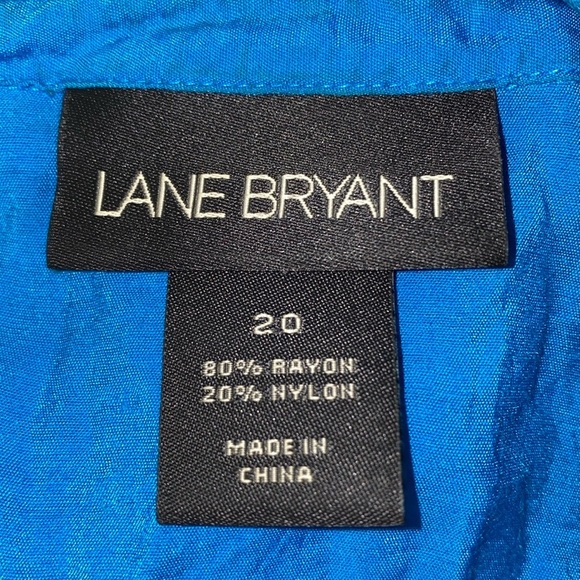 LANE BRYANT ruffle blouse sleeveless buttons at chest keyhole side zip size 20 - Picture 7 of 10